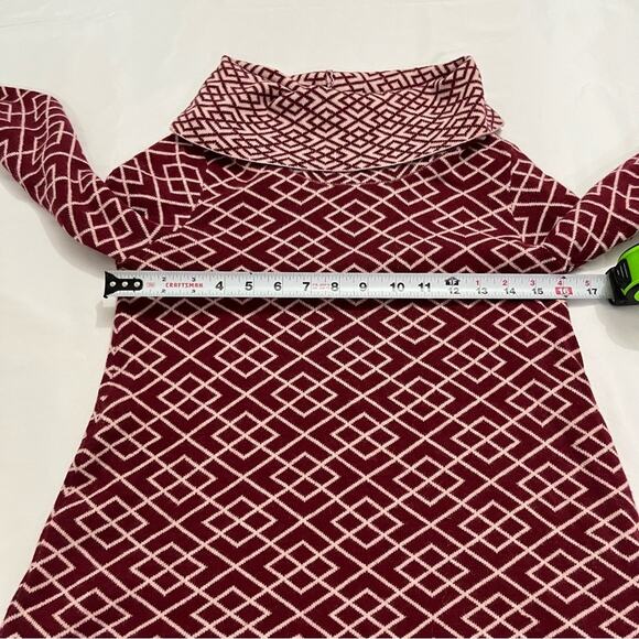 Anthropologie Moth Galena Cowl Neck Sweater Tunic Geomatric Alpaca Blend Size XS - Picture 9 of 9